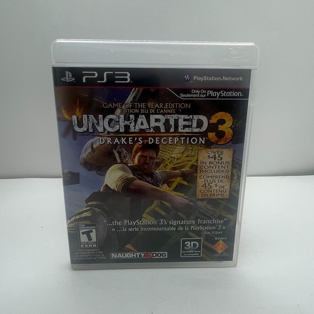 Uncharted 3: Drake's Deception PS3 (Sony PlayStation 3, 2011) Complete W/ Manual